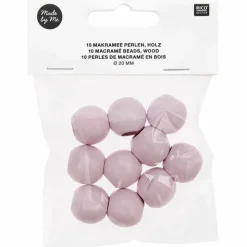 RICO DESIGN - 10 perles rondes - bois rose - 20 mm