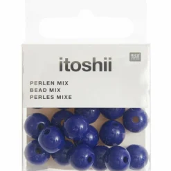 RICO DESIGN - 24 perles rondes 10 mm - bleu foncé