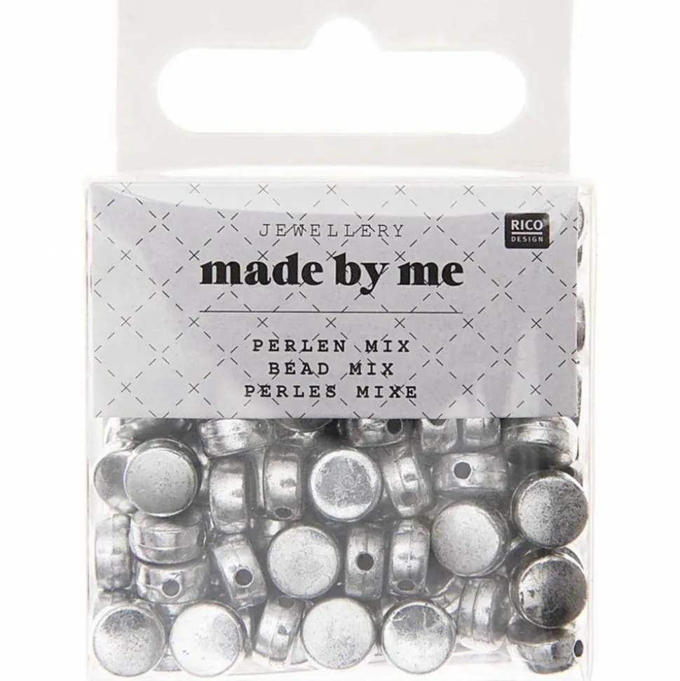 RICO DESIGN - 165 perles rondes 5 x 7 mm - argent