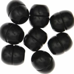 RICO DESIGN - 8 perles rondes fantaisies - bois noir - 22 mm