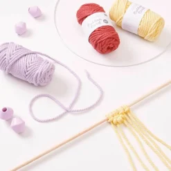 RICO DESIGN - 4 perles toupies pour macramé - bois lilas - 30 mm