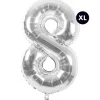 RICO DESIGN - Ballon aluminium chiffre "8" argenté, haut. 86 cm
