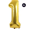 RICO DESIGN - Ballon aluminium chiffre "1" doré, haut. 86 cm