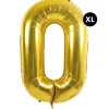 RICO DESIGN - Ballon aluminium chiffre "0" doré, haut. 86 cm