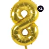 RICO DESIGN - Ballon aluminium chiffre "8" doré, haut. 86 cm