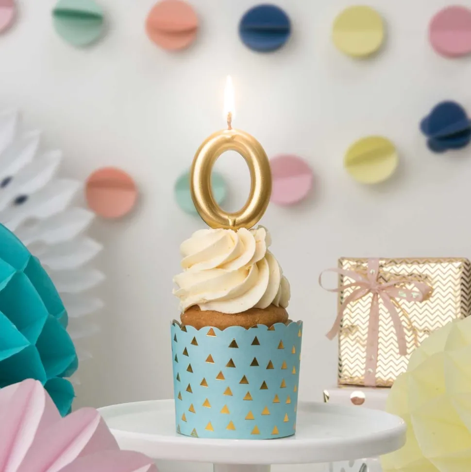 RICO DESIGN - Bougie nombre "0" or