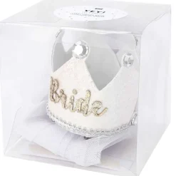 RICO DESIGN - Couronne de mariée "Bride" avec voile et strass, Taille 8.5 cm