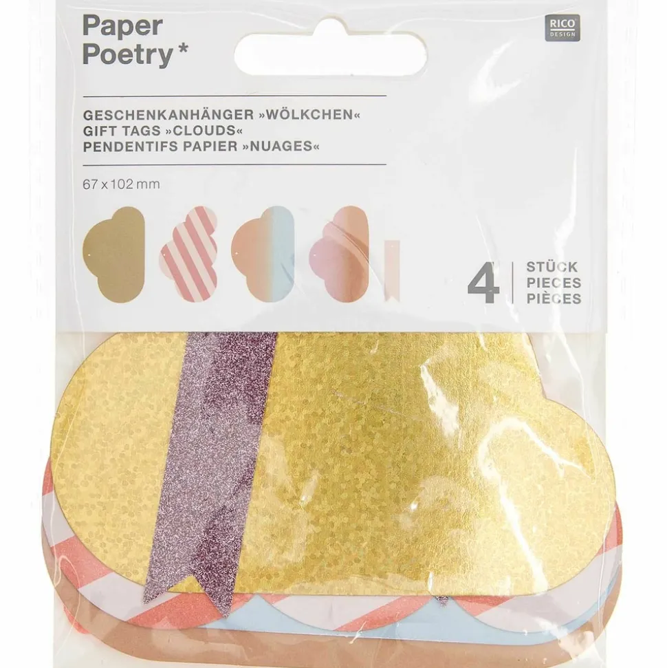 RICO DESIGN - Etiquettes cadeaux nuage