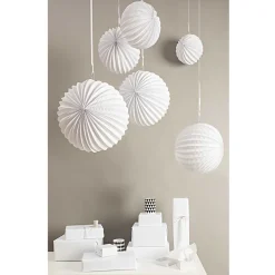 RICO DESIGN - Lampions (x3) en papier blanc, D. 27 cm, 22,5 cm et 18,5 cm