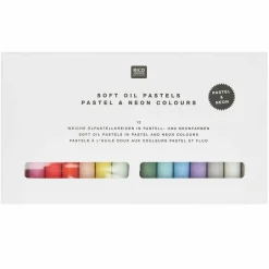 RICO DESIGN - Pastels à l'huile 12 couleurs pastel et fluo