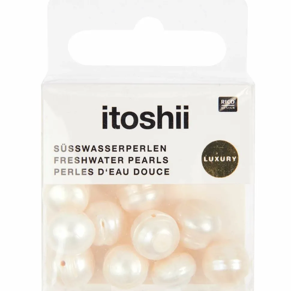 RICO DESIGN - Perles d'eau douce nacrées - blanc - 12 mm