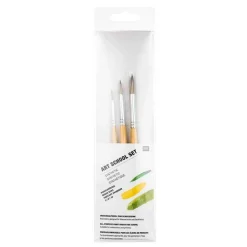 RICO DESIGN - Set de 3 pinceaux beige art school