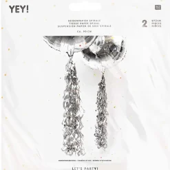 RICO DESIGN - Suspension papier soie spirale argent (x2), L. 90 cm