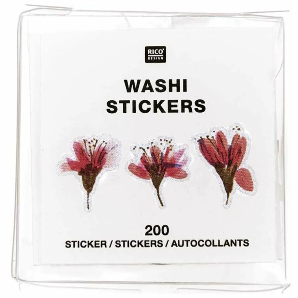 RICO DESIGN - Washi stickers fleurs de cerisier - 200 pièces
