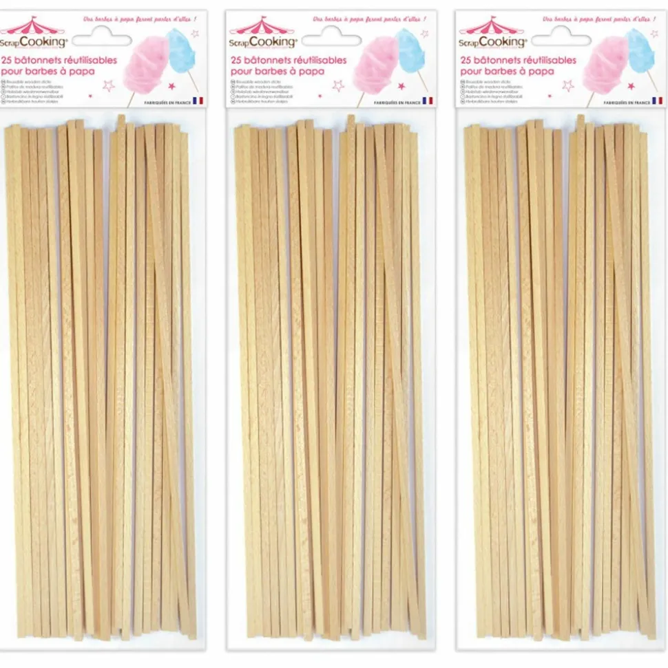 SCRAPCOOKING - 75 bâtonnets pour barbe à papa