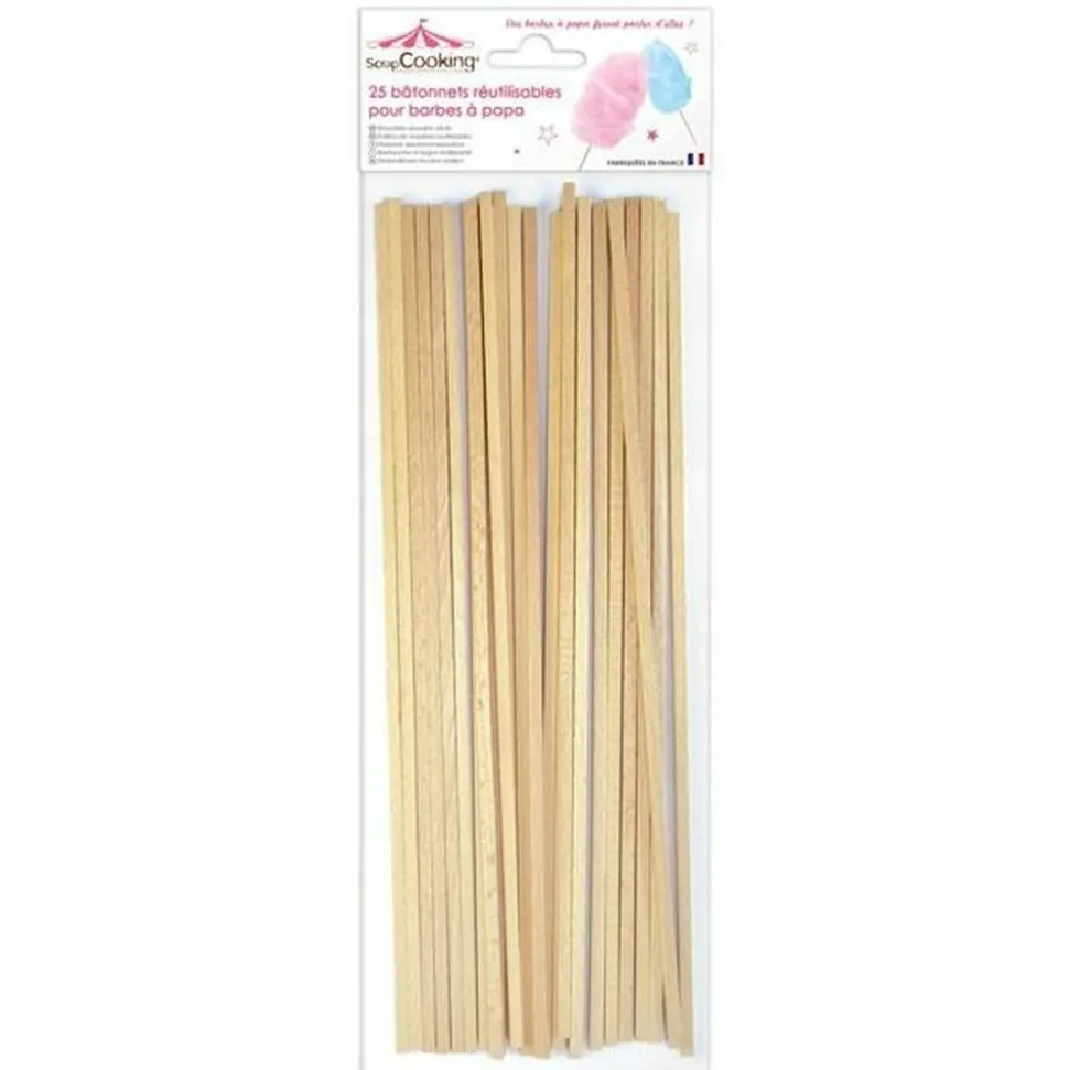 SCRAPCOOKING - 75 bâtonnets pour barbe à papa