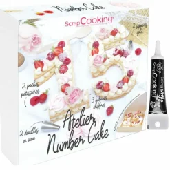 SCRAPCOOKING - Coffret atelier number cake + stylo de glaçage noir