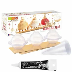 SCRAPCOOKING - Moule à bûche boules de noël + stylo de glaçage noir
