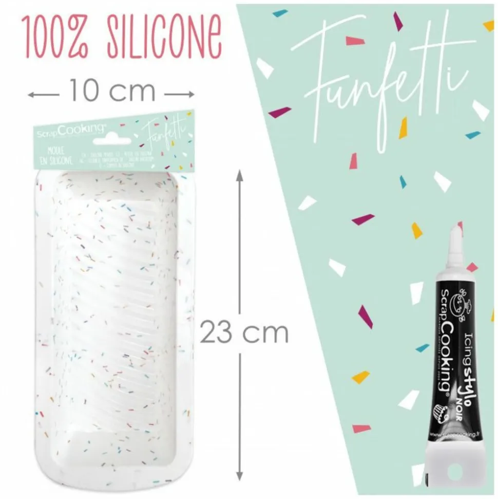 SCRAPCOOKING - Moule à cake en silicone rectangulaire 27 cm + stylo de glaçage noir