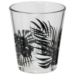 SECRET DE GOURMET - Lot de 6 gobelets en verre "palme" 33cl noir