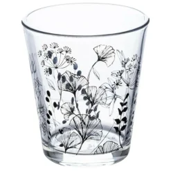 SECRET DE GOURMET - Lot de 6 gobelets en verre "white floral" 33cl transparent