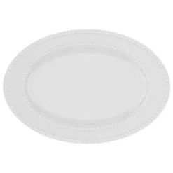 SECRET DE GOURMET - Plat de présentation en porcelaine "perle" 33cm blanc