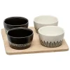SECRET DE GOURMET - Service apéritif 5 pièces "ethnique" 23cm noir & blanc