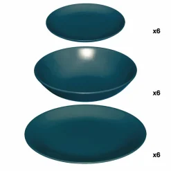 SECRET DE GOURMET - Service vaisselle 18 pièces colorama - bleu