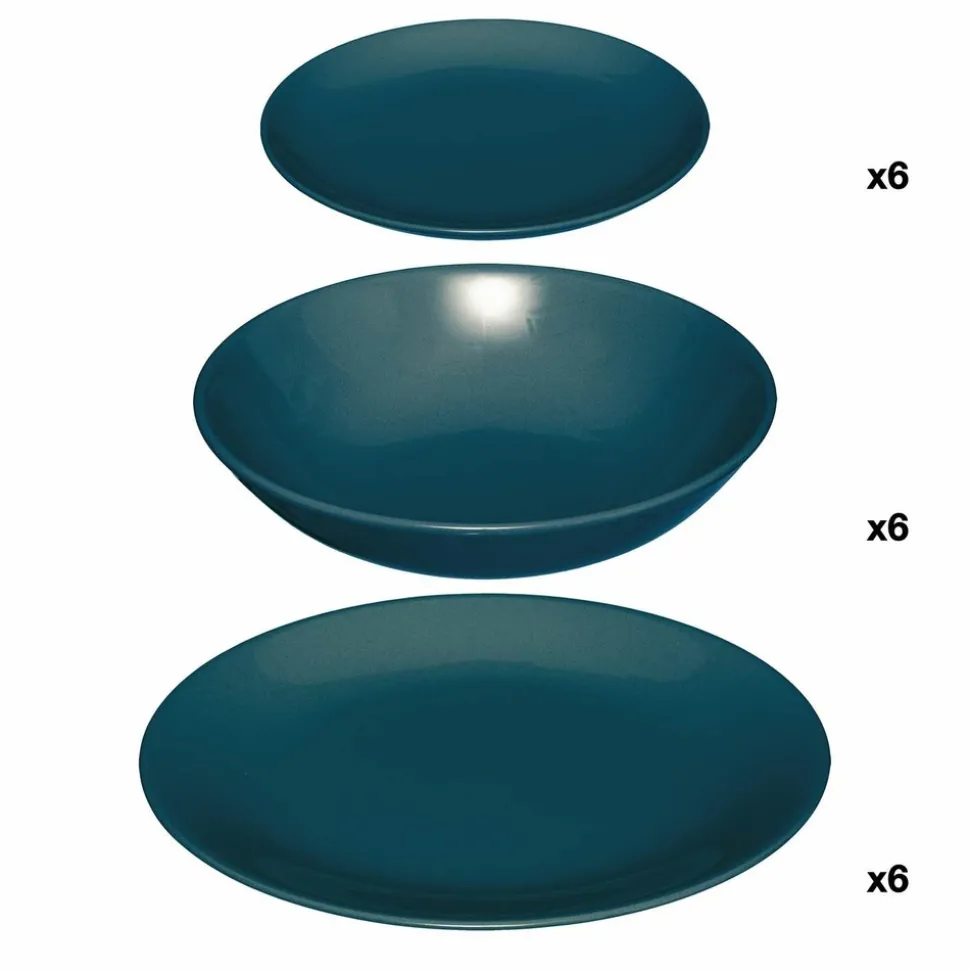 SECRET DE GOURMET - Service vaisselle 18 pièces colorama - bleu