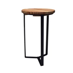 Sellette industrielle Haute en fer plat - D.29 x H.50 cm