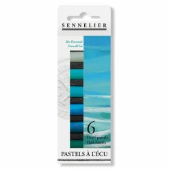 SENNELIER - Etui pastels 'a l'écu' - 6 demi-pastels - mer emeraude