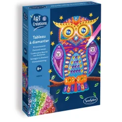 SENTOSPHÈRE - Kit d'art créatif DIY : Canevas à diamanter Hibou