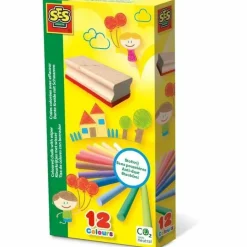 SES CREATIVE - Craies colorées avec effaceur