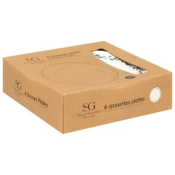SG SECRET DE GOURMET - Lot de 6 assiettes plates "laurier" d27cm