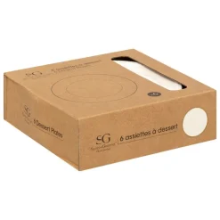 SG SECRET DE GOURMET - Lot de 6 assiettes à dessert "perle" d19cm