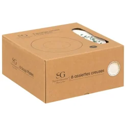 SG SECRET DE GOURMET - Lot de 6 assiettes creuses "laurier" d20cm