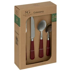 SG SECRET DE GOURMET - Ménagère "colorama" 24p rouge