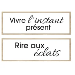 SIL - Cadre décoratif slogan 20 x 60 cm (lot de 2)