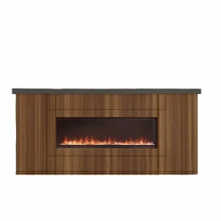 SINED - Armoire en bois marron avec cheminee 1500w telecommande desio 108