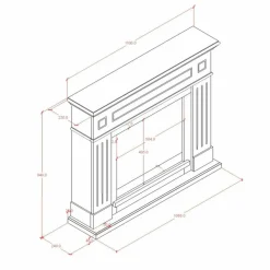 SINED - Cadre de cheminee en mdf bleu turquoise sined pienza camin frame