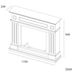 SINED - Cadre de cheminee en mdf bleu turquoise sined pienza camin frame