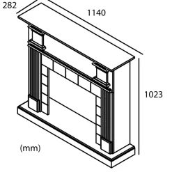 SINED - Cadre de cheminee mdf noir cornice sined camino caldera