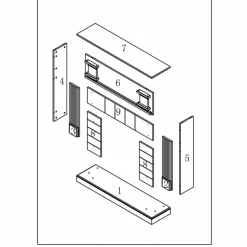 SINED - Cadre de cheminee en bois mdf mpc camino caldera
