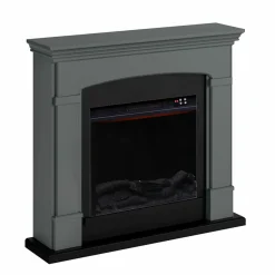 SINED - Cheminee au sol gris fonce avec brûleur 1500w mpc camino siena