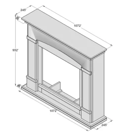 SINED - Cheminee au sol gris fonce avec brûleur 1500w mpc camino siena