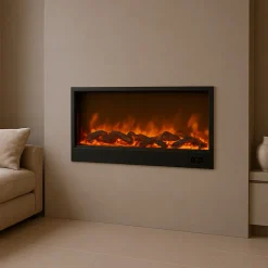 SINED - Cheminee electrique encastree 108cm sined caminetto ispica black