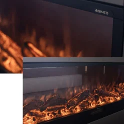 SINED - Cheminee electrique encastree 108cm sined caminetto ispica black