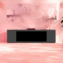 SINED - Cheminee electrique avec etageres mobile meda 150 anthracite