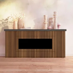 SINED - Cheminee electrique ispica 1500w mobile desio 108 brown