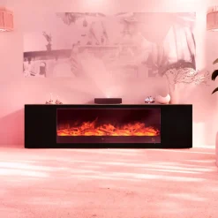 SINED - Cheminee mobile et electrique 1500w cheminee mobile meda 108 noir